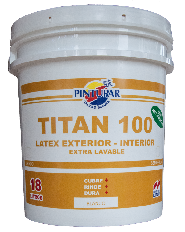 TITAN 100 - Látex extra lavable para exterior / interior - Pintupar